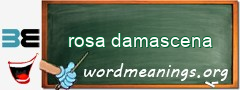 WordMeaning blackboard for rosa damascena